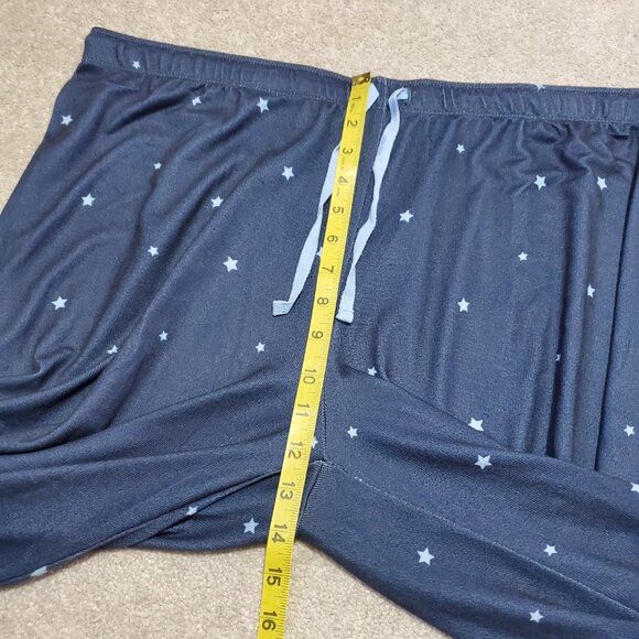 P.J. SALVAGE Pajama Set Top & Bottoms Stretch LS Wide Leg Navy Stars Women's XL - Picture 15 of 16